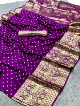 Precious Bandhej Purple Color Silk Saree